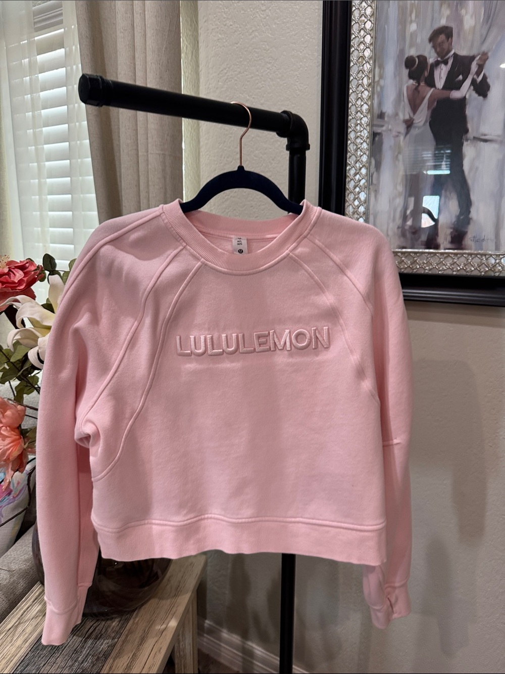 lululemon athletica Light Pink Embroidered Logo Crewneck Sweatshirt